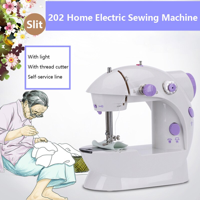 Home Mini Sewing Machine Adjustable 2-Speed Double Thread Portable Electric 202 Household Multifunction Sewing Machin With Light