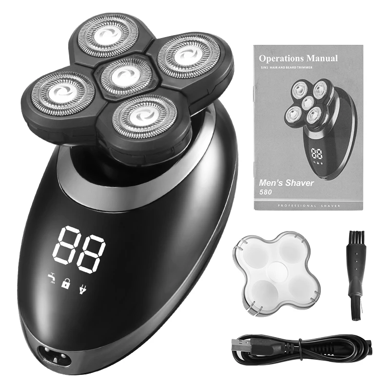 3 in1 Beruf elle Elektro rasierer USB wiederauf ladbare wasch nackt Männer fünf schwimmende Köpfe Rasierer Haars ch neider Nase Ohr Haars ch neider: verrotten