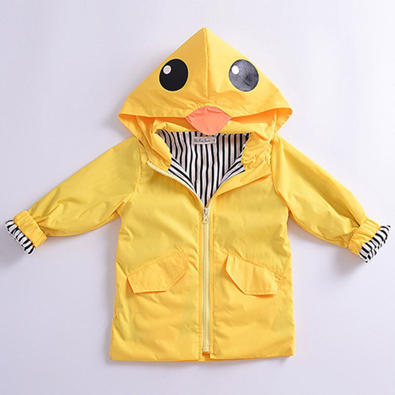 Chaqueta de pato amarillo para niños, abrigo de Primavera/otoño, chaqueta de bebés niños, abrigo de uso en exteriores para niños