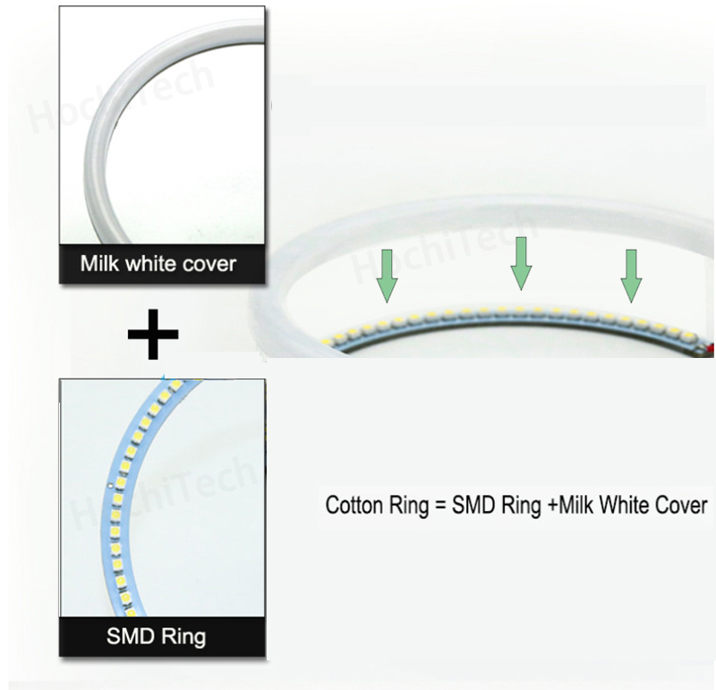 WHITE LED Headlight Halo Angel Demon Eyes Kit angel eyes light for BMW 3 series E46 sedan touring wagon coupe compact 1998-2005