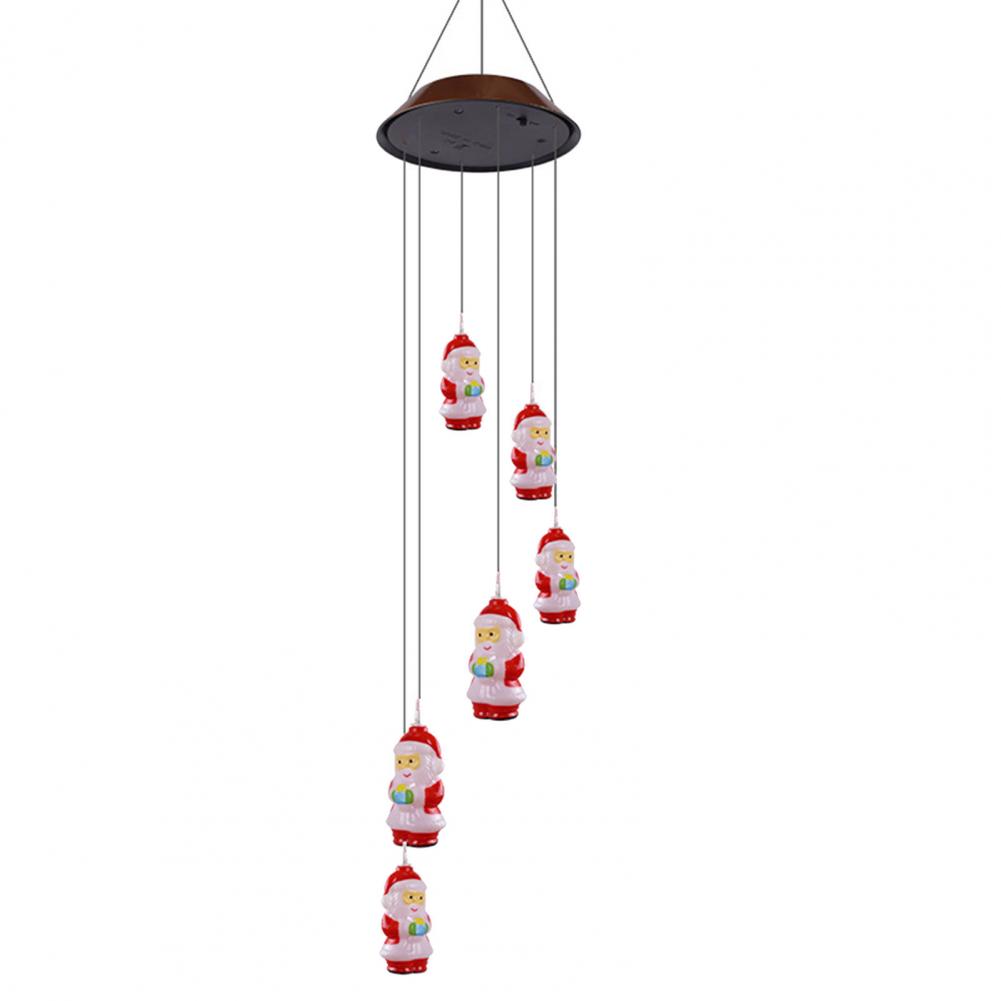 Solar Santa Claus Wind Chime Outdoor Indoor Color Changing LED Solar Powered Wind Chime Light for Home Patio Garden Christmas: Default Title