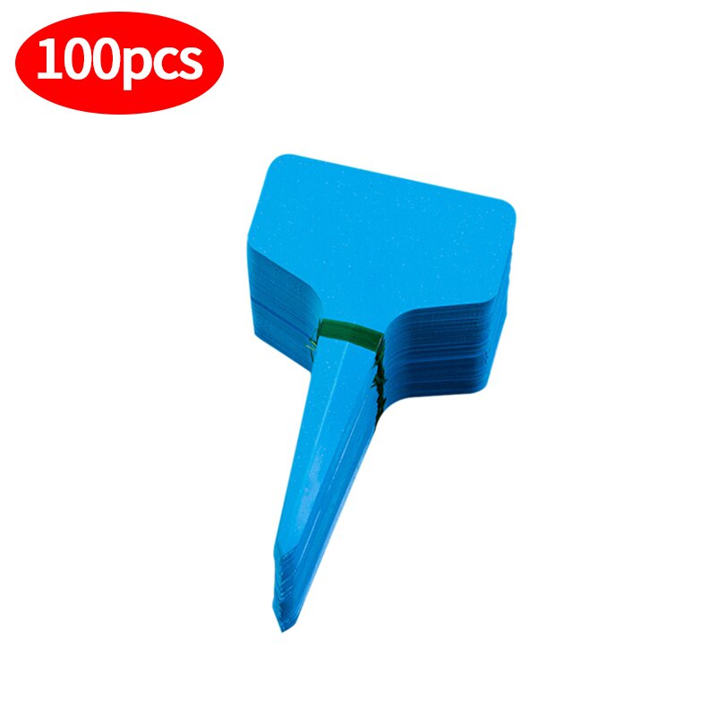 100Pcs Waterproof Plant Markers Mini Garden Sign Plant Labels Plants Tags Plastic Nursery T Type Colorful Flower Ornaments: 6x10cm Blue Tags