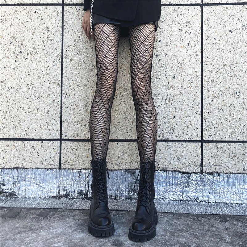 Collant gothique japonais en dentelle, bas en résille, noir, rétro, Rose, fleur, vigne, pantalon, amour, bas G, pour femmes: As Image15