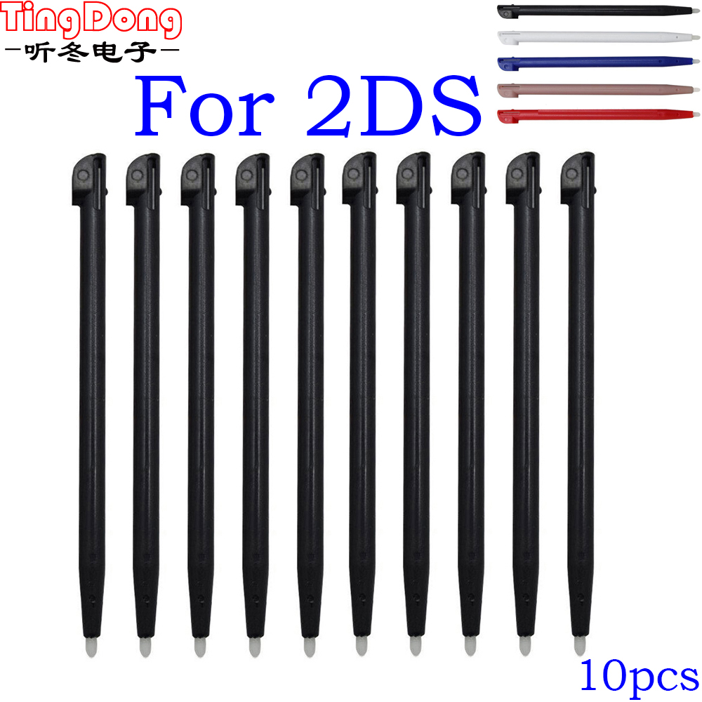 Lápiz óptico de plástico para consola de juegos Nintendo 2DS, lápiz táctil para pantalla táctil, negro, azul y rojo, 10 unidades