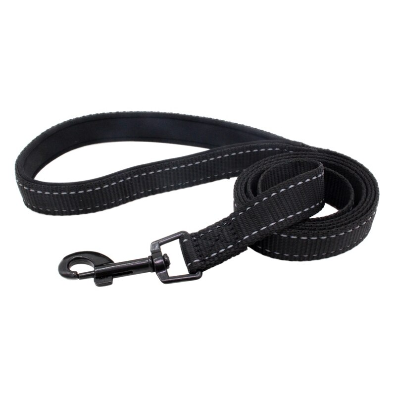 Reflective Pet Dog Leashes safe Walking Training Pet Dog Lead leash Traction Rope Pitbull Bulldog Dogs Outdoor Leashes: Black