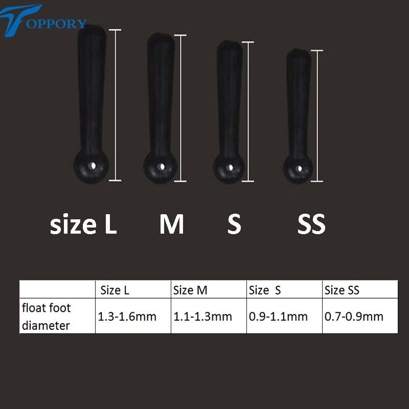 Toppory 4 Zakken/partij 4 Maten Rubber Float Connector Vissen Bobber Voet Zetel Houder Hera Herabuna Visgerei Accessoires