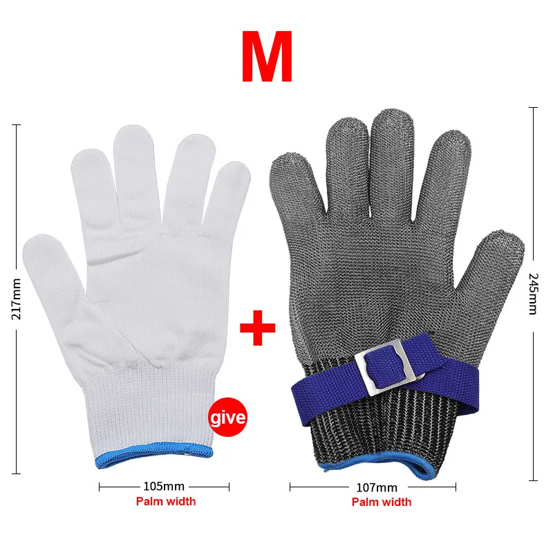 Gant métallique en maille Anti-coupure, sécurité, résistant aux coups de couteau, fil d'acier inoxydable, maille métallique, protection de boucher, gants résistants aux coupures: Rouge
