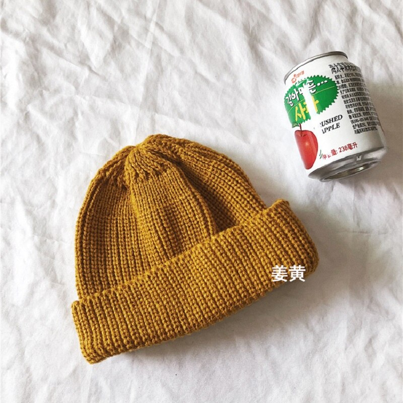 Mænd hue hatte uden skygge kalot street strik hue kvinder mænd akryl unisex afslappet solid græskar bærbar melon kasket