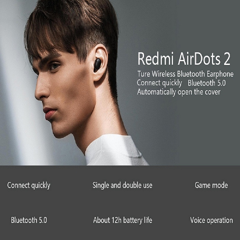 Xiaomi Redmi Airdots 2 Earbuds Tws Wireless Earphone Bluetooth 5.0 In Ear Stereo Headsets Noise Reduction With Mic Tap Control