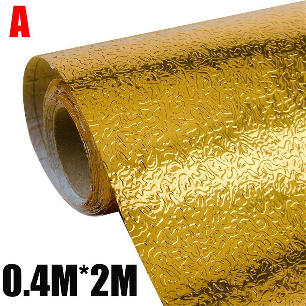 Kitchen Oil Proof Tile Sticker Anti-water Wallpaper Stickers Self Adhesive Kitchen Decor Accessories Stickers: Golden A / Large