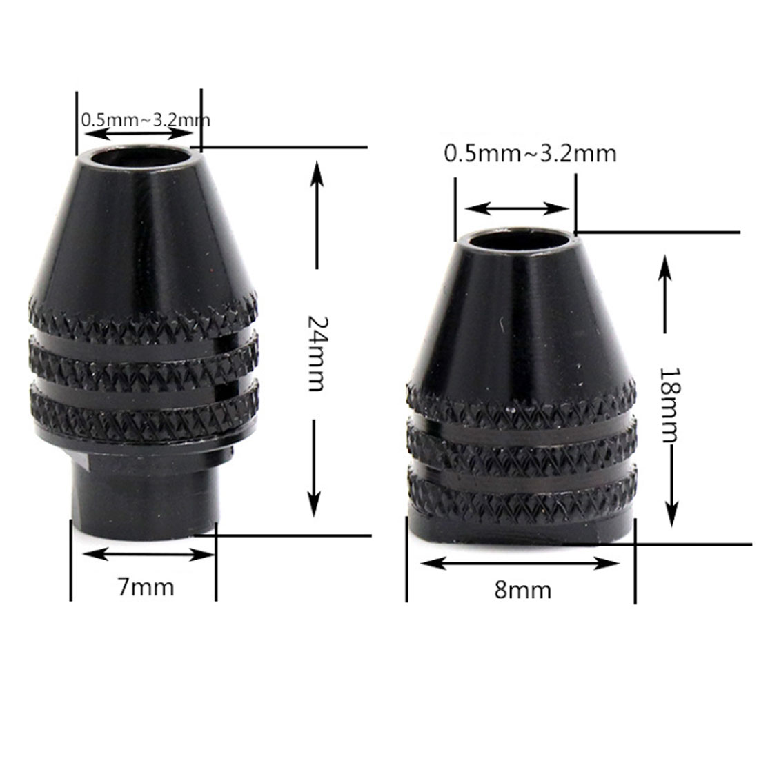 0.5-3.2mm Multi Drill Chuck Keyless For Dremel Rotary Tools Keyless Drill Bit Chucks Adapter Converter Universal Mini Chuck