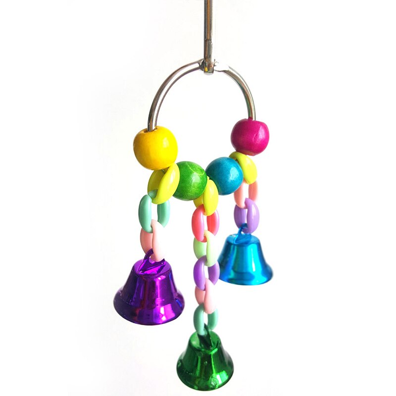 Kleurrijke Kralen Bells Papegaaien Speelgoed Vogel Speelgoed Huisdier Speelgoed Swing Stand Budgie Parkiet Kooi Huisdier Vogel Papegaai Kauwen Swing Speelgoed vogel Supply