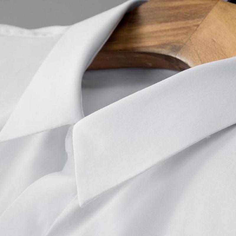 Långärmade manliga skjortor svart tigerbroderi casual herrklänningskjortor slim fit manskjortor plus storlek 4xl