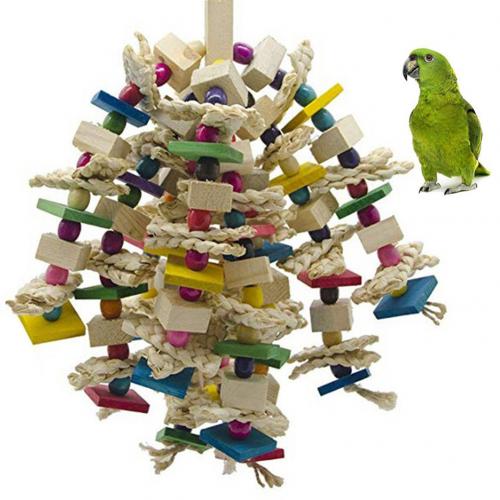 Juguetes de loros para pájaros grandes, juguetes de cartón para pájaros grandes, loro gris africano, jaula de pájaros de madera Natural, juguete de masticar con Clip: Default Title