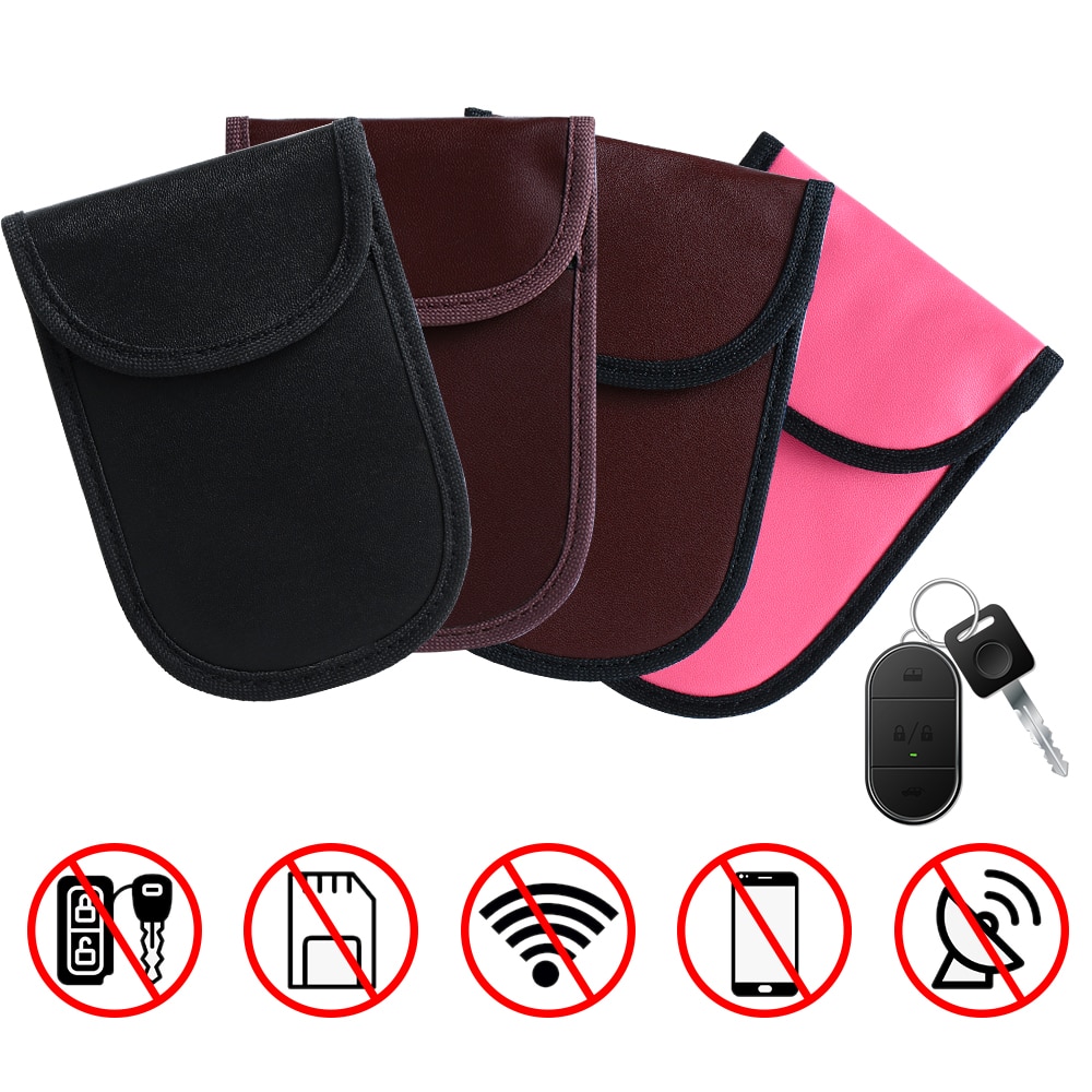 1Pc Cars Keys Bag RFID Signal Blocking Keys Fob Protector Anti-Theft ID Card Protection Bags Privacy Protection Signal Shield