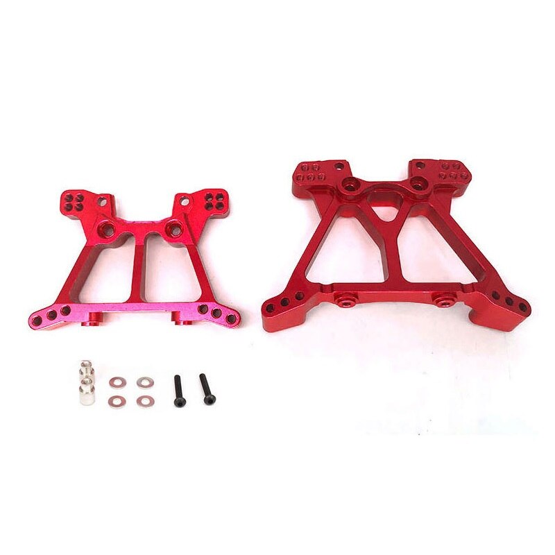 GLOBACT 1.9" Beadlock Wheels For 1/10 RC Crawler | 16-Spoke Aluminum Rims, 12mm Hex, 4Pcs Red