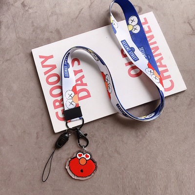 Cute lanyard for keys USB ID Pass Card Name Badge Holder Gym DIY Hang Rope Lariat Phone neck Strap Keycord Neckband Bag Pendant: Red sesame