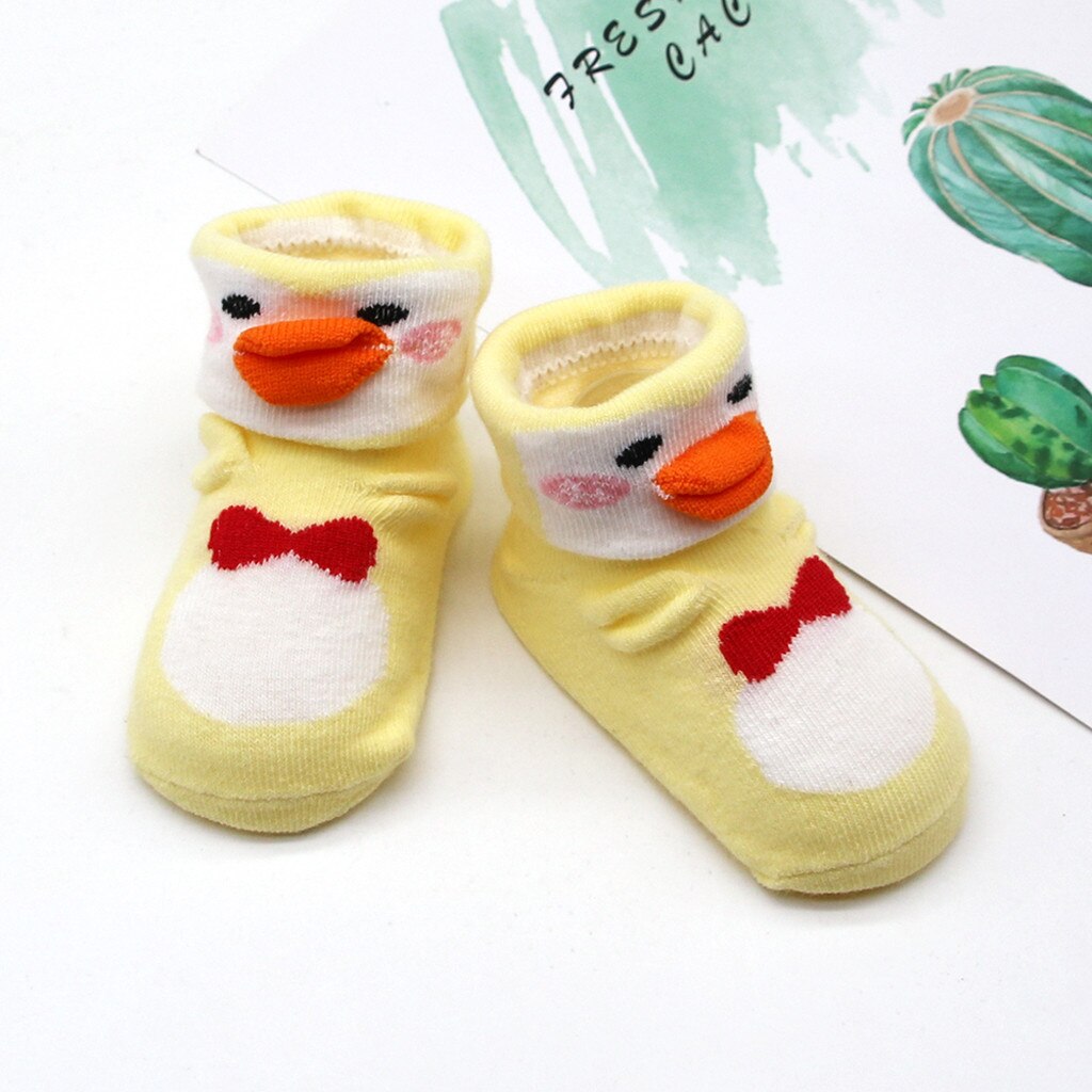 Baby Infant Socks Toddler Girls Boy Animal duck Printing Anti-slip Socks baby Cotton socks носки детские