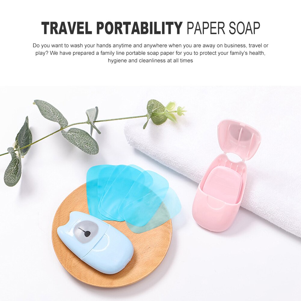 Washing Hand Bath Scented Slice Soap Disposable Boxed Paper Soap Sheets Travel Portable Hand Washing Box Scented Slice Sheet