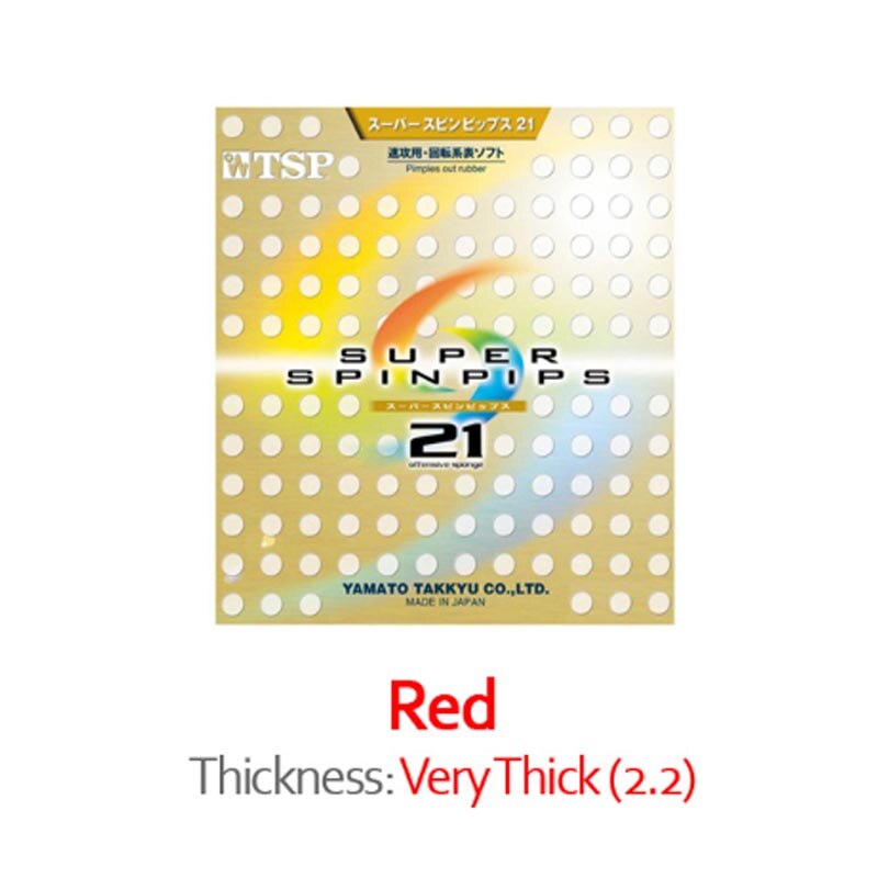 TSP Original SUPER SPINPIPS 21 Table Tennis Rubber Pips-Out Ping Pong Sponge Tenis De Mesa: Red max 2.2
