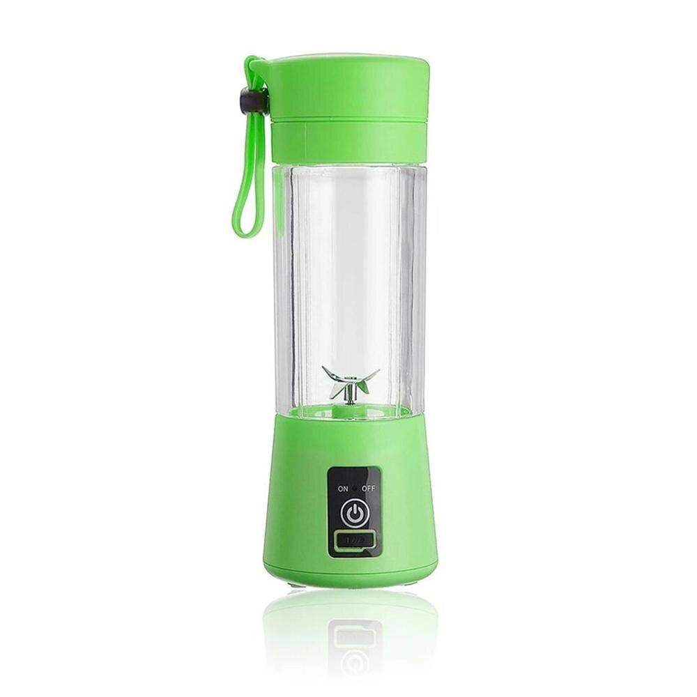 Portable Electric Juice Cup USB Electric Fruit Juicer Handheld Smoothie Maker Juice Cup USB Blender Charging Cable: green