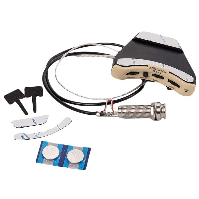 Akoestische Gitaar Klankgat Voorversterker Piezo 3 Band Pickup Eq Met Microfoon
