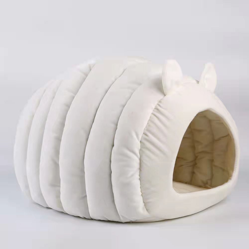 Milieubescherming Kat Nest Matten Zachte Pluche Kennel Puppy Kussen Kleine Honden Katten Nest Wasbaar Cave Katten Bedden Kat Bed hous: Light white