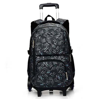 ZIRANYU enfants garçons filles chariot cartable bagages livre sacs sac à dos dernier amovible enfants sacs d'école 2/6 roues escaliers: DD911300BL