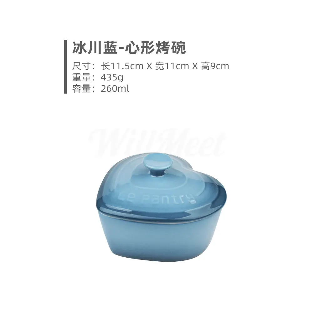 Fransk bakskål med lock keramik persikahjärta ångad ägg hushållskärlek små vaniljsåsskålar porslin: Grön