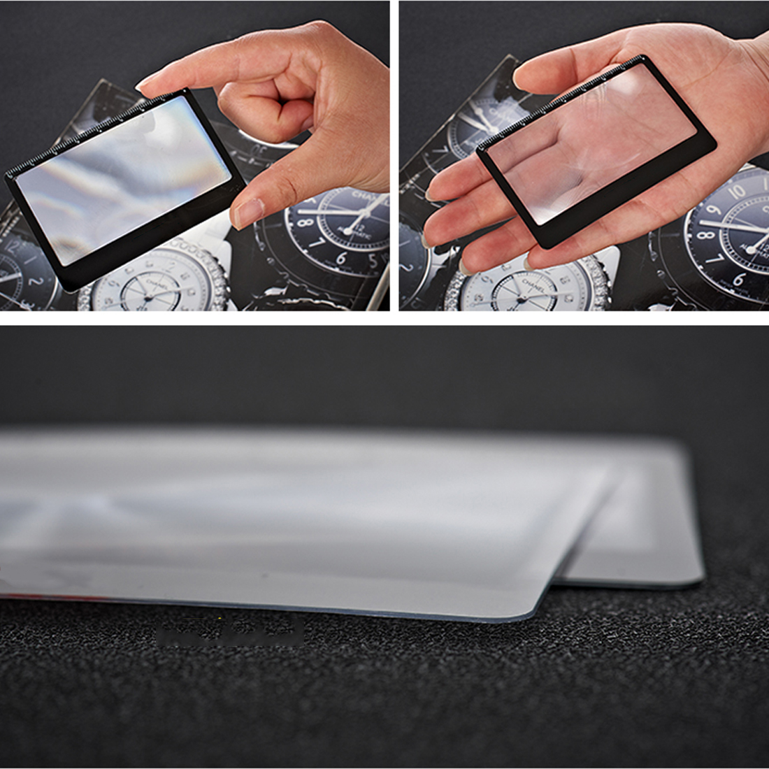 3 X Ultra-dünne Lupe Tasche Kreditkarte Größe für Fresnel-linse Lesen Lupe Glas