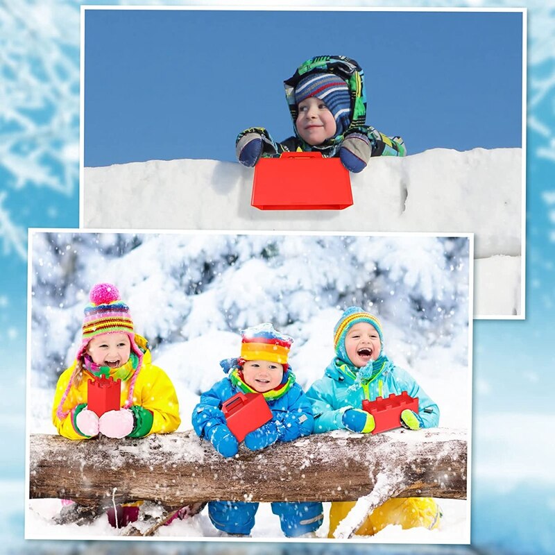 4Pcs Snow Toy Kit Snow Castle Mold Sand Fort Building Block Snow Activity for Summer Winter Outdoor Snow Sand Beach Toy