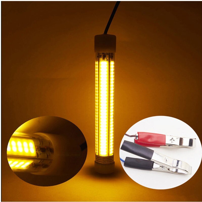 DC12-24V 20W LED Submersible Fishing Light Deep Underwater Fish Lure Bait Finder Lamp Squid Attracting