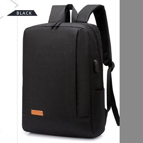 Waterdichte Nylon 14 Inch Laptop Rugzakken School Mochilas Feminina Casual Usb Opladen Schooltas Voor Mannen Vrouwen: Black