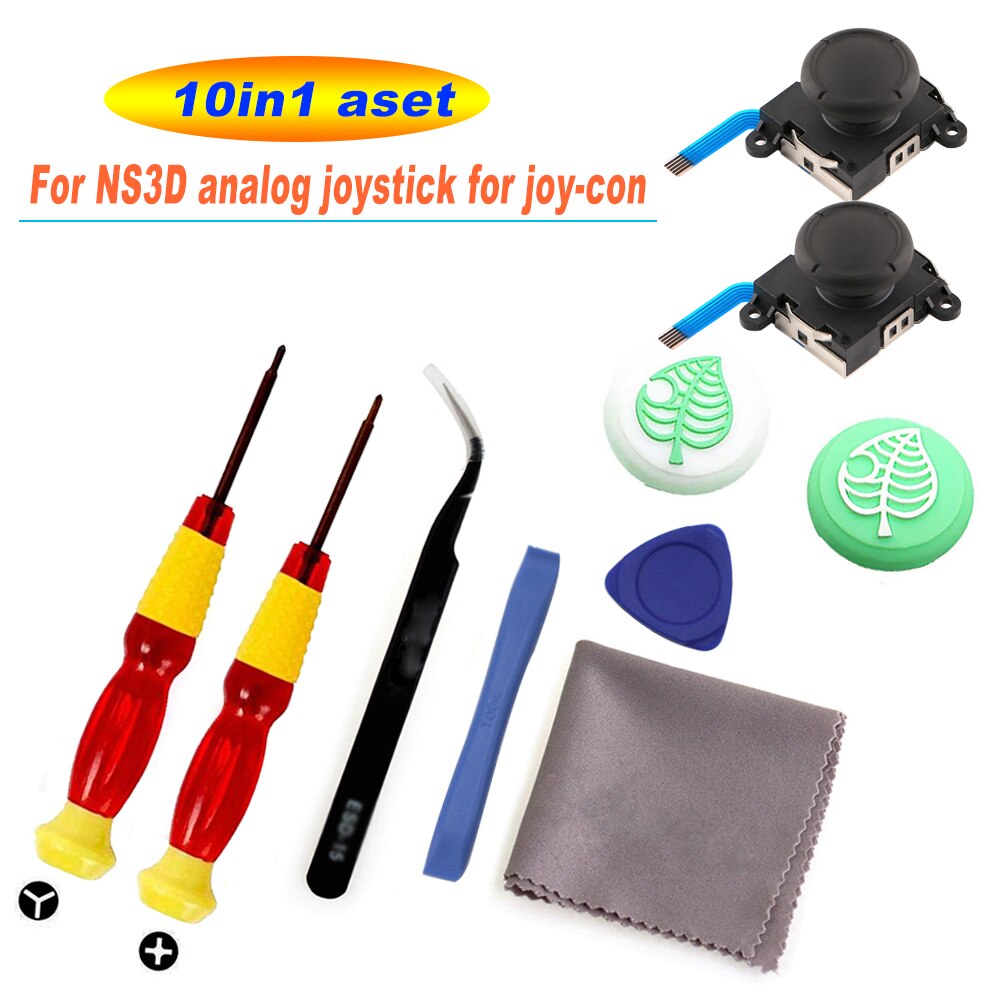 3D Analog Joycon Joystick Thumb Sticks Sensor Replacements Accessories For Nintend Switch Joy Con Controller Housing w/ Tool Kit: 10in1 C