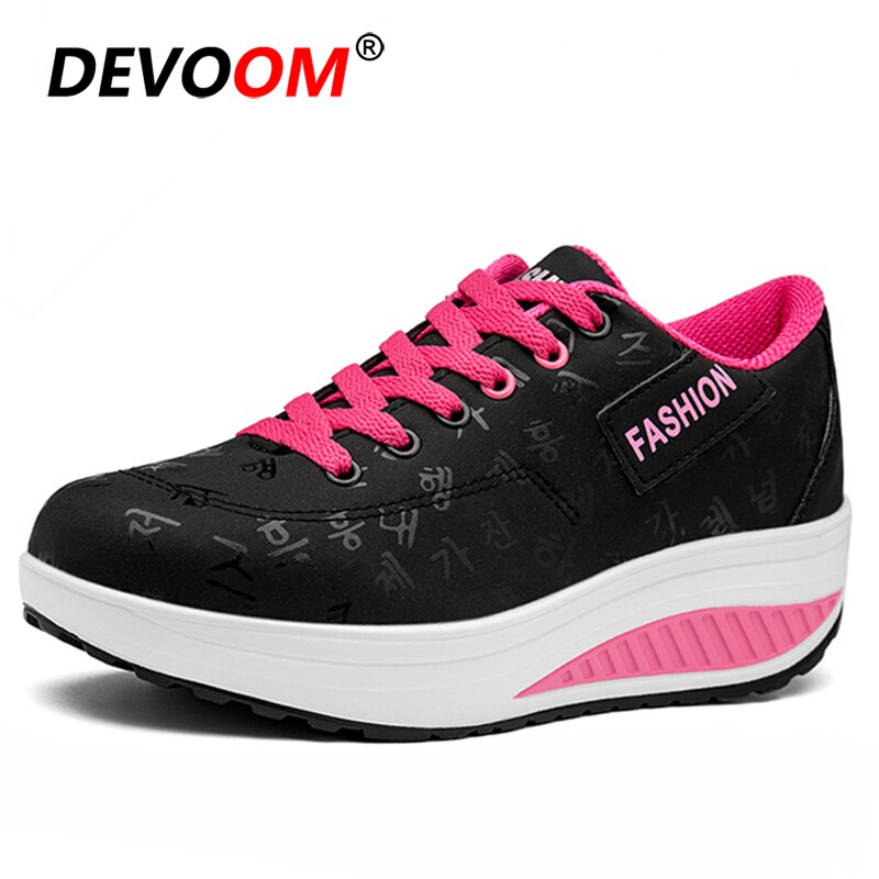 Autumn Swing Toning Shoes Women Height Increasing Fitness Shoes Ladies Lace Up Breathable Sport Slimming Shoes Sneakers Women 40