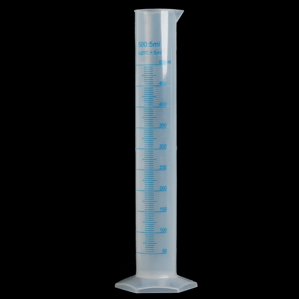 Plastic Measuring Cylinder Trial Liquid Tube Laboratory Test Graduated Jar Tool: 500ML