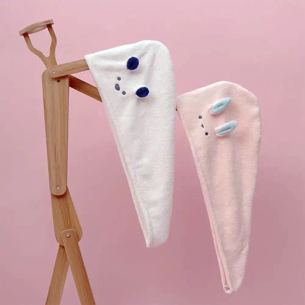 Girl's Super Absorption Turban Hair Drying Towel Quick-Dry Cartoon Koala Microfiber Hair Towel Pink