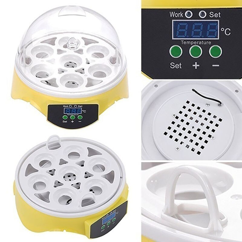 Mini Digital 7 Eggs Incubator Automatic Temperature Brooder Chicken Duck Bird Egg Hatcher 110 220V Farm Poultry Hatchery Machine