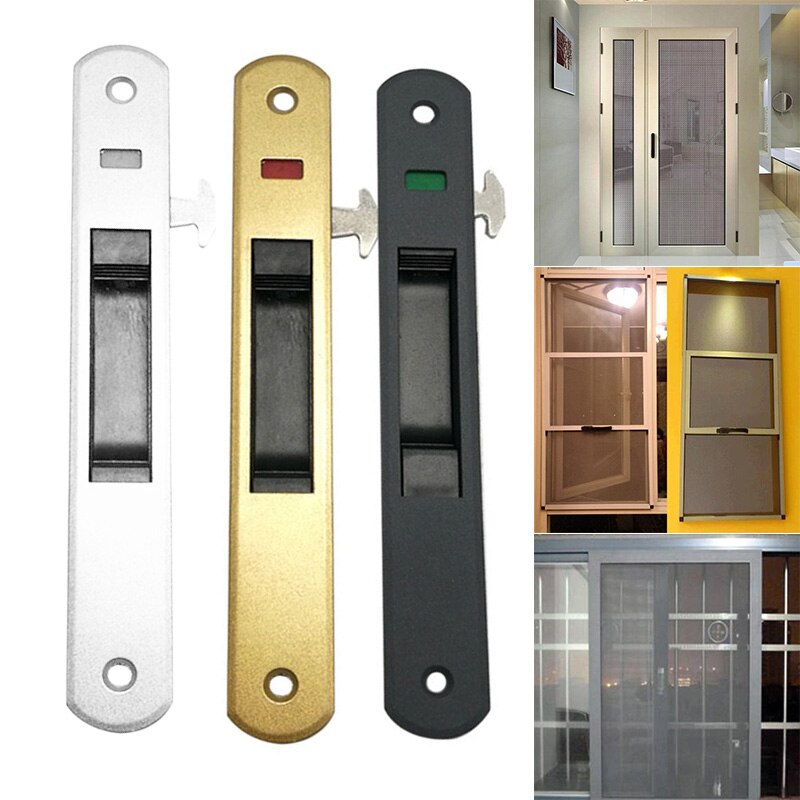 High 1 Pcs Sliding Glass Door Window Handle Lock Hook Style Flush Mount Zinc Alloy LG66
