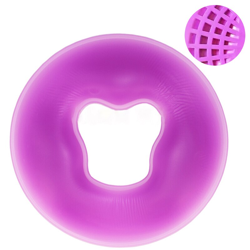 Almohada de silicona suave para masaje facial, cojín redondo antiarrugas, antideslizante, para el cuidado de la belleza: A-Non-Slip Purple