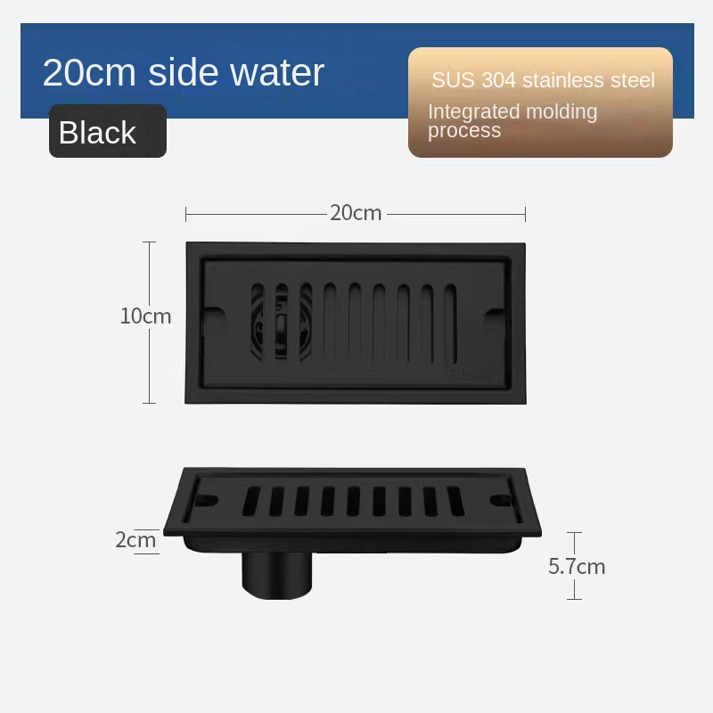 Zwart 20-80 cm verlengde afvoerputje badkamer toilet 304 roestvrij staal grote verplaatsing afvoerputje anti-geur en insectenbestendig: YELLOW