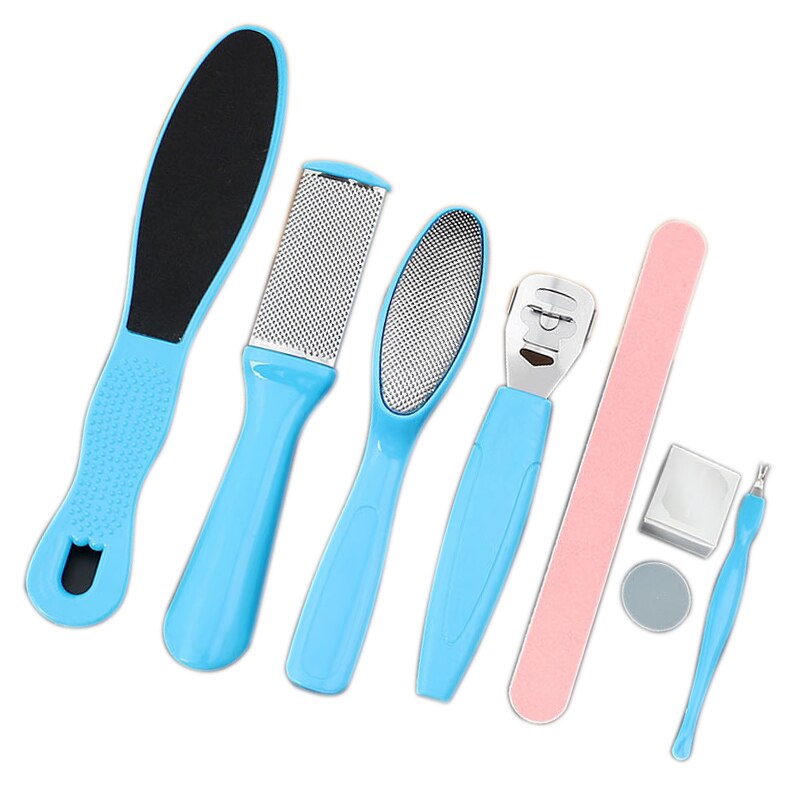 Baby 8Pcs/Set Manicure Foot Care File Set Dead Hard Skin Callus Remover Scraper Pedicure Rasp Tools Feet Care Tool Kit