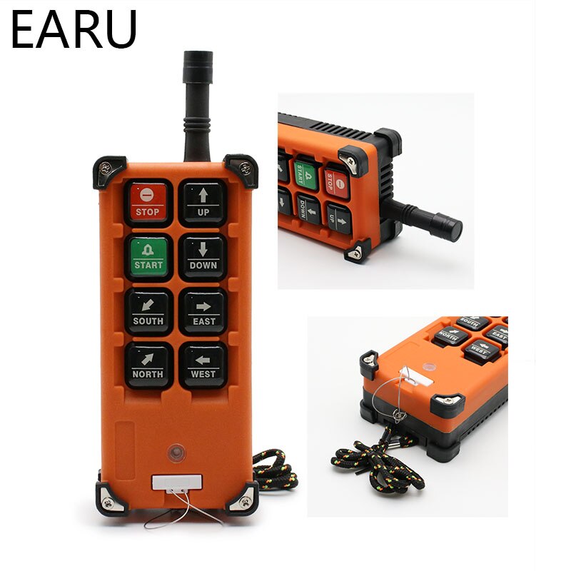 220V 380V 110V 12V 24V controlador remoto Industrial interruptores Control de grúa de levantamiento grúa elevadora 1 transmisor + 1 receptor F21-E1B