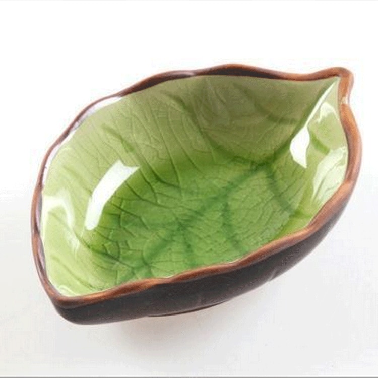 Handcraft Leaves Ceramic Plates Japanese Sushi Dishes Snacks Kitchen Vinegar Seasoning Sauce China Dinnerware -30: B