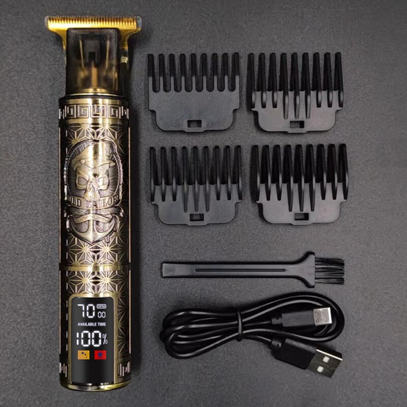 Elektrisk hårklippemaskin #39 menn oppladbare hårklippere for skjeggtrimmere utskåret elektrisk barbermaskin barber 5: Pirat lcd