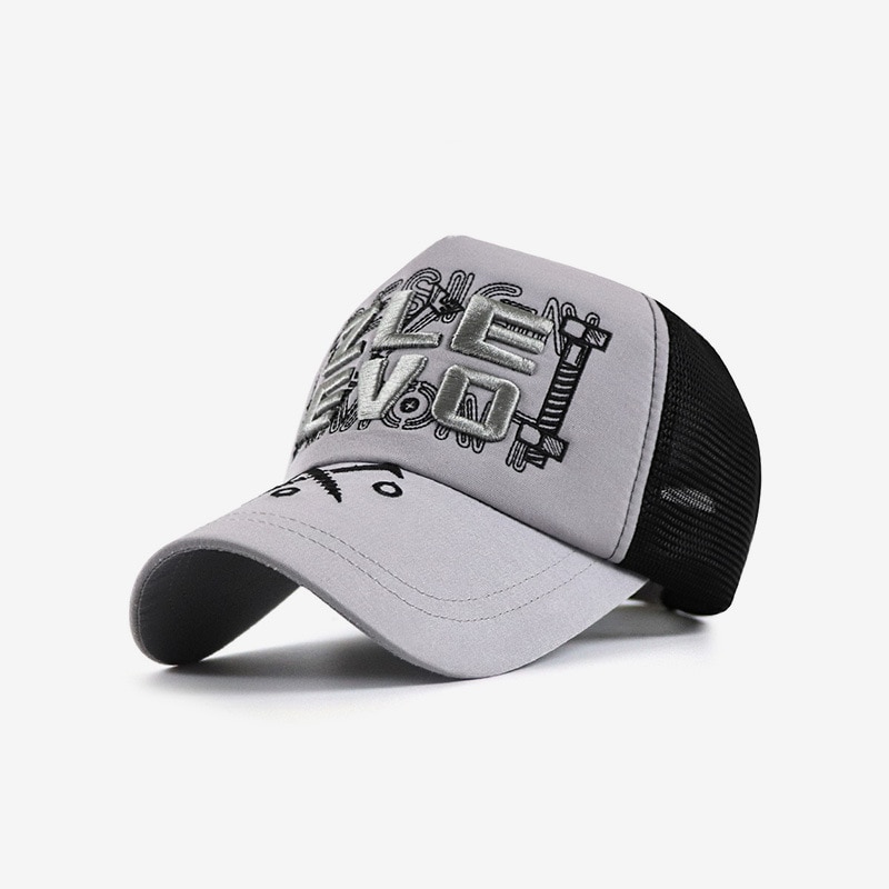 Casquette de camionneur pour hommes, casquette de soleil en polyester de grande taille, de bonne , à la , hip hop punk rock, casquette de baseball en maille, 56-62cm