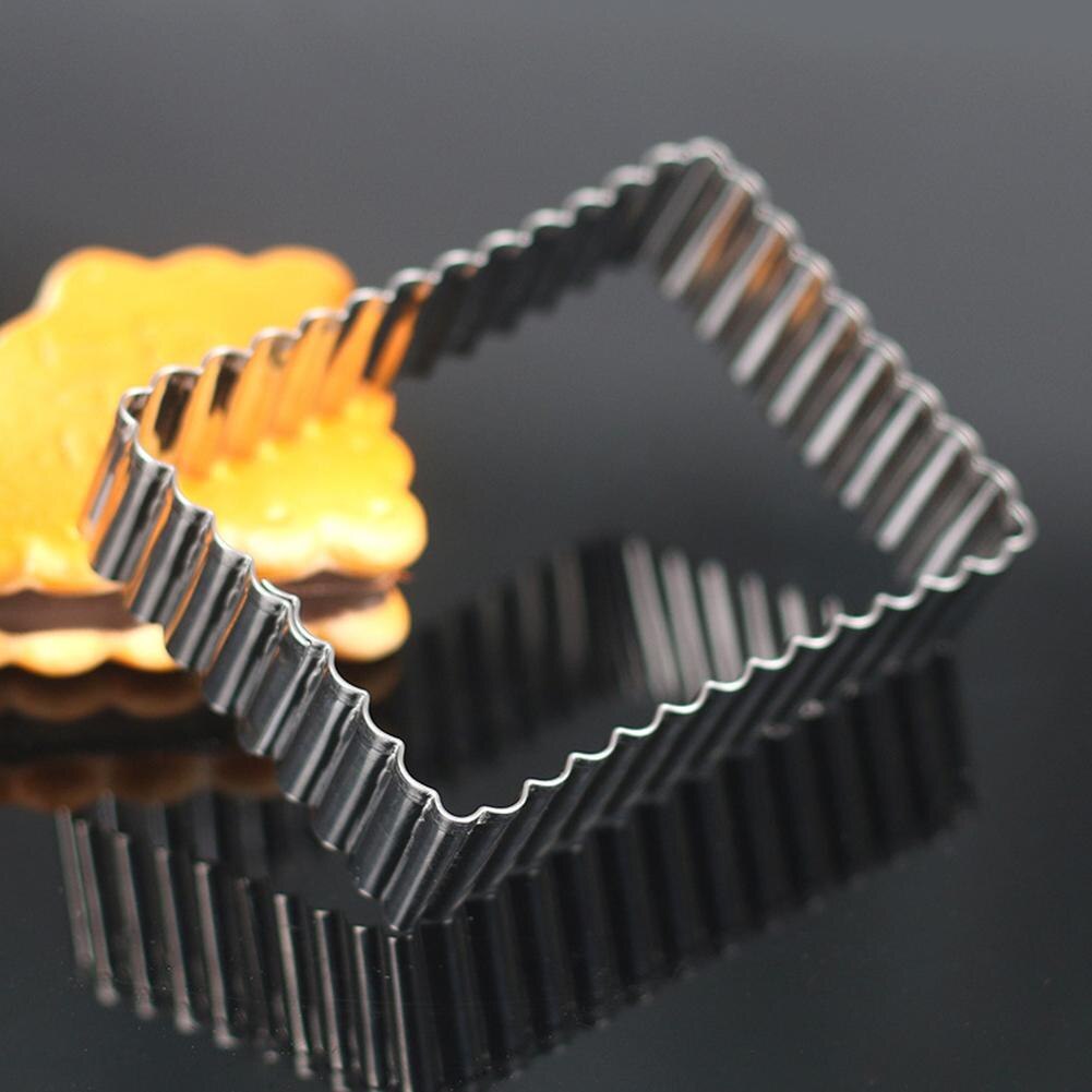 1PCS DIY Frame Wreath Cookie Cutter Steel Fluted Rectangle Shortbread Cookie And Biscuit Cutters Cake Mold