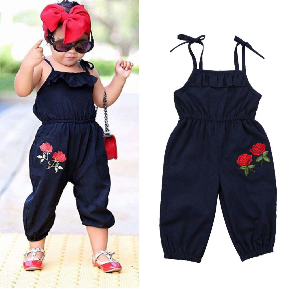 2017 Pagliaccetti Del Bambino di Autunno Fiore Del Ricamo Del Bambino Della Ragazza del Ragazzo Dei Jeans Tuta di Alta Qualità Denim Tuta Infantile Dei Vestiti Del Bambino