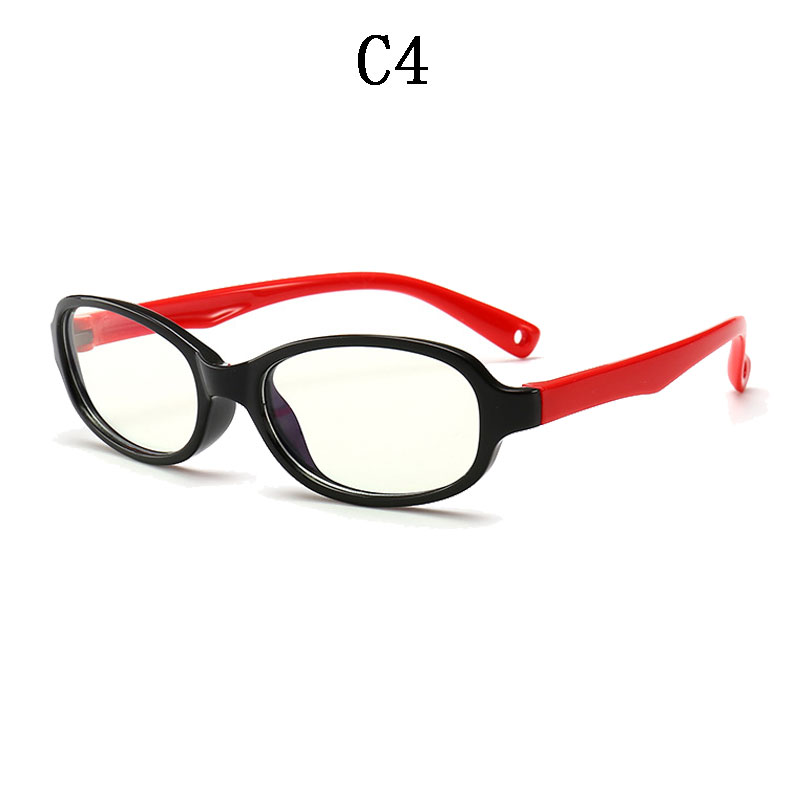 Boyseen dreng og pige anti-blå børne optiske briller silikone børn flad spejl briller stel briller 005: C4