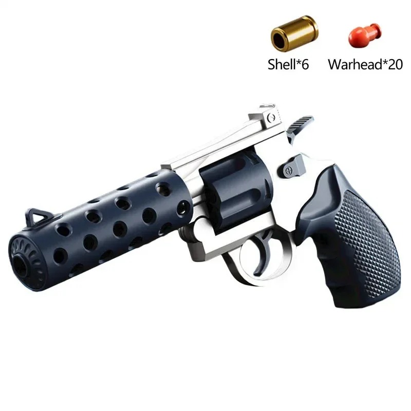 Pistola da deserto con decompressione automatica Espulsione continua a guscio Pistola giocattolo con revólver sospeso vuoto: nero